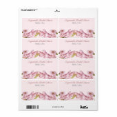 Bloemrijke Onderrand Bruids Bruiloft Label Naam St (Full Sheet)