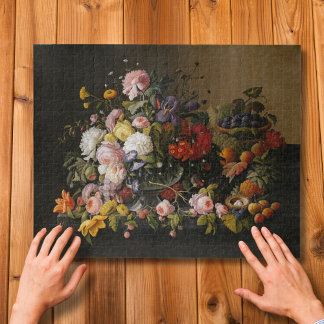 Bloemrijke Overvloed: Severin Roesen's Stilleven Legpuzzel