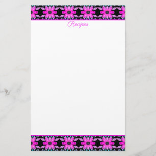 Bloemrijke patroon receptenbladen briefpapier