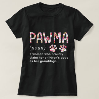 Bloemrijke Pawma Hond Oma Kunst T-shirt