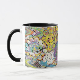 Bloemrijke psychedelische roes mok