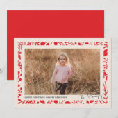 Bloemrijke rand feestdagenkaart (Voorkant / Achterkant)