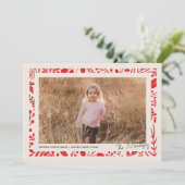 Bloemrijke rand feestdagenkaart (Staand voorkant)