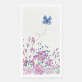 Bloemrijke rand met blauwe vlinder servet (Voorkant)