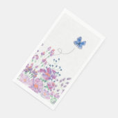 Bloemrijke rand met blauwe vlinder servet (Hoek)