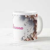 Bloemrijke rand met eigen naam extra grote beker (Voorkant rechts)