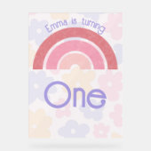 Bloemrijke regenboog verjaardag acryl bord (Voorkant)