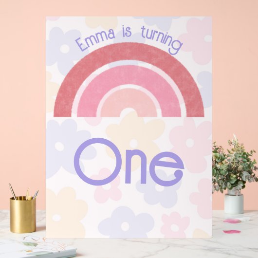 Bloemrijke regenboog verjaardag acryl bord (Huwelijk)