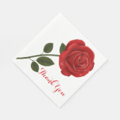 Bloemrijke rode roos bloem dank u huwelijksfeest servetten (Hoek)
