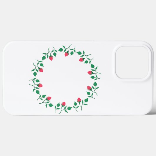 Bloemrijke ronde lijst met roze rozenbloemen Case-Mate iPhone case (Achterkant (horizontaal))