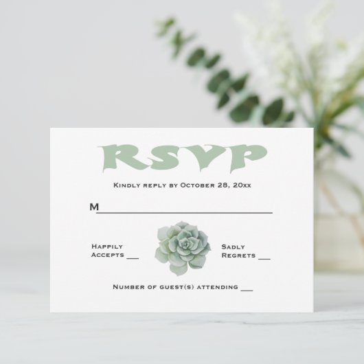 Bloemrijke RSVP Mintgroene Vetplant Cactusreactie (Staand voorkant)