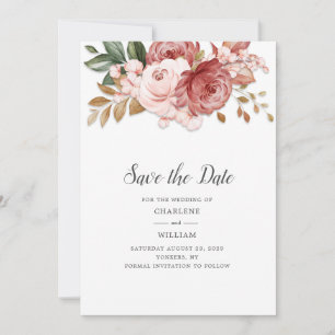Bloemrijke Rustieke Botanische Trouw Save the Date