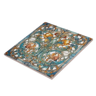 Bloemrijke Rustieke Indigo Azulejo Tegels Tegeltje