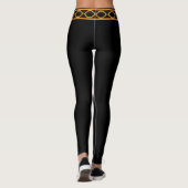 Bloemrijke Rustieke Retro Zwart Bruin Land Leggings (Achterkant)