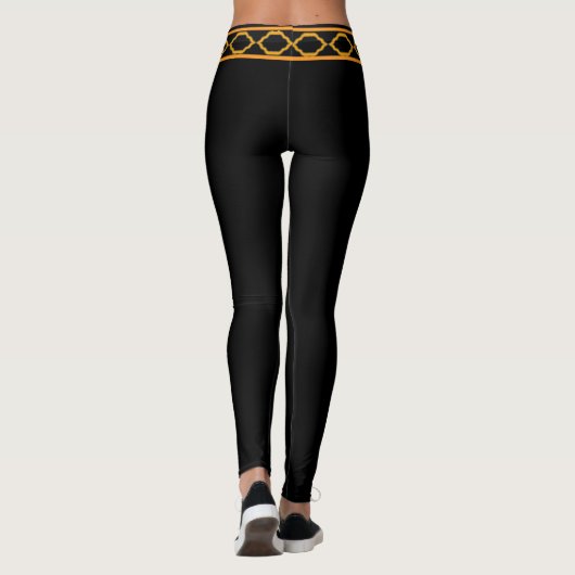Bloemrijke Rustieke Retro Zwart Bruin Land Leggings (Achterkant)
