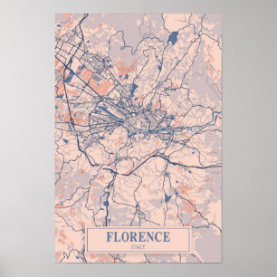 Bloemrijke Stad Florence Italië Reisgids Poster