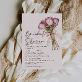 Bloemrijke strik elegante boho bruiloft feest kaart