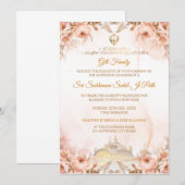 Bloemrijke Sukhmani Sahib Path Uitnodiging (Voorkant / Achterkant)