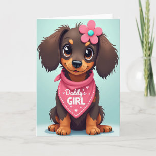 Bloemrijke Vaderdag Puppy Kaart