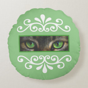 Bloemrijke vector kattenogen aangepaste foto op li rond kussen