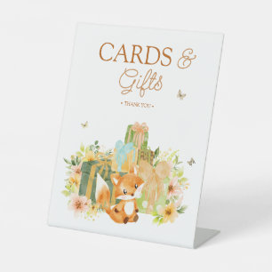 Bloemrijke Verhaaltjesboek Vos Baby Shower Kaarten Reclamebord Met Voetstuk