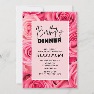 Bloemrijke verjaardagsdiner uitnodigingen 69e verj