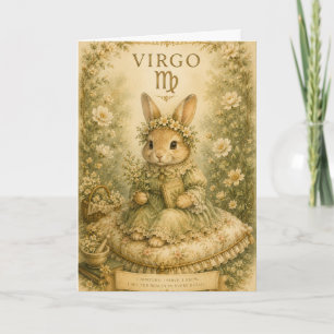 Bloemrijke vintage Essence dierenriem - Maagd Kaart