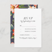 bloemrijke vintage marine huwelijks rsvp (Voorkant / Achterkant)