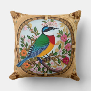 🌸 Bloemrijke Vogel Worp Kussen Zangvogels Huisdec