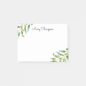 Bloemrijke Weide Groene Monogram Naam Post-it® Notes (Voorkant)