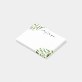 Bloemrijke Weide Groene Monogram Naam Post-it® Notes (Schuin)