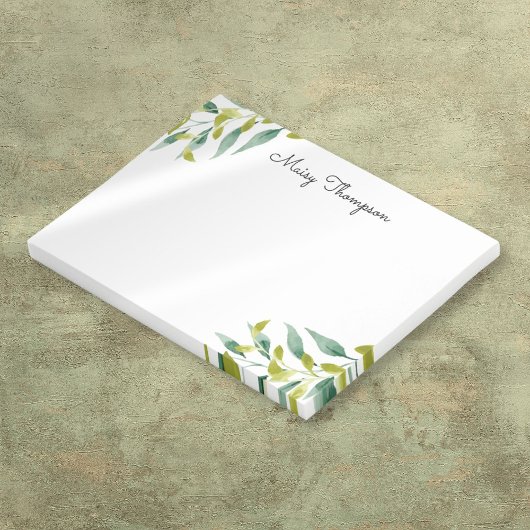 Bloemrijke Weide Groene Monogram Naam Post-it® Notes