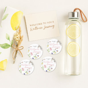 Bloemrijke Wellness Vrouwelijke Gezondheid & Fitne Ronde Sticker