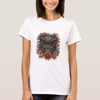 Bloemrijke Wijsheidsuil T-shirt