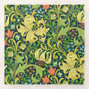 Bloemrijke William Morris Restauratie Vintage Kuns Glazen Onderzetter