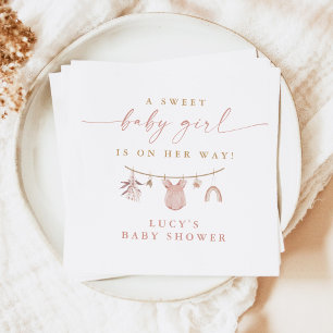 Bloemrijke Zoete Baby Meisje Waslijn Baby Shower Servet