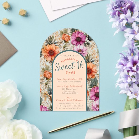 Bloemrijke zoete zestien uitnodiging transparant acryl uitnodigingen (Insitu (Huwelijk))
