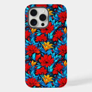 Bloemrood gele bloemen Patroon-13075 iPhone 15 Pro Max Hoesje