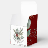 Bloemrood Wit Kerst Roos bruiloft Bedankdoosjes (Geopend)