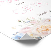 Bloemroze Baby shower Kaarten en geschenken Poster (Hoek)