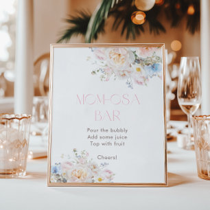 Bloemroze Baby shower Momosa Bar Poster