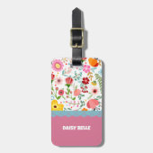Bloemroze Bagagelabel (Voorkant verticaal)
