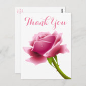 Bloemroze Bedankt Roos Flowers Briefkaart (Voorkant / Achterkant)