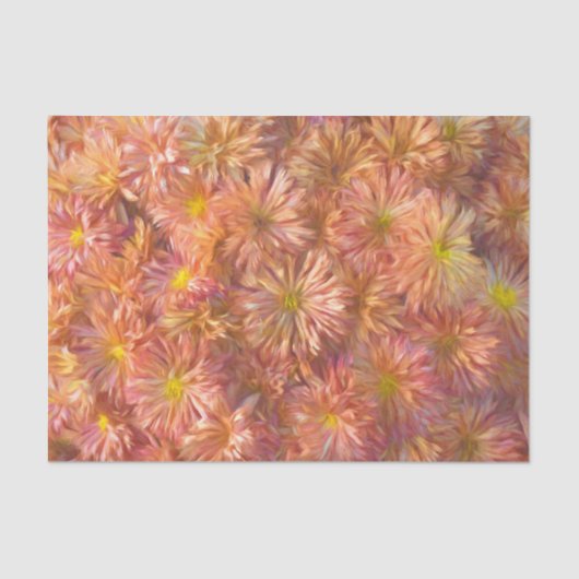 Bloemroze gele chrysant  decoupage tissuepapier (Voorkant)