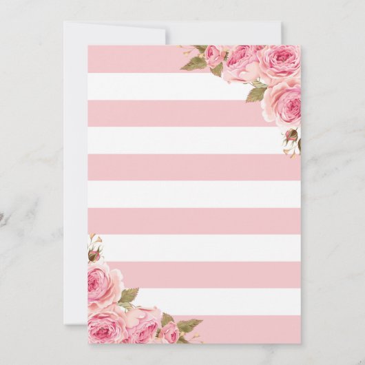 Bloemroze pioenen 90e verjaardag uitnodiging (Achterkant)