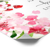 Bloemroze rode bruids lunch poster (Hoek)