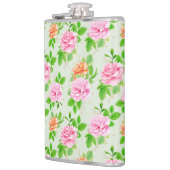 Bloemroze Rozen Patroon-2367 Heupfles (Links)