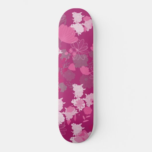 bloemroze skateboard (Voorkant)