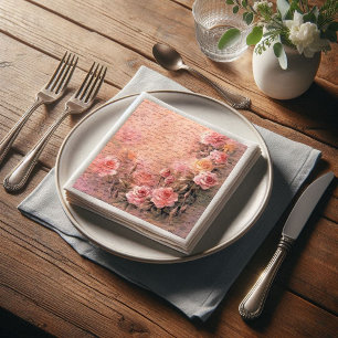 Bloemrozen Antieke Handgeschreven Decoupage Servet