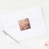 Bloemrozen Antique Handgeschreven Vierkante Sticker (Envelop)